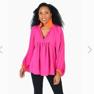 NWT- Emily McCarthy Stella Top in Fuchsia Mix - XS